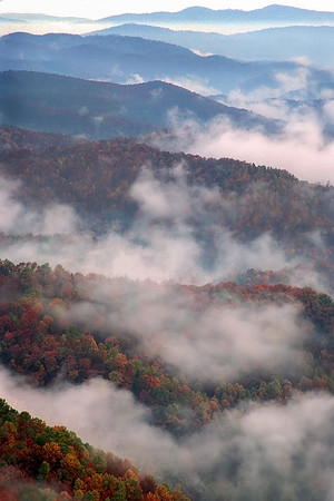 Autumn Ridges in Fog -A3