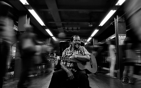 Musician Among Ghosts, NYC  7311JDA2 bw2 LRC